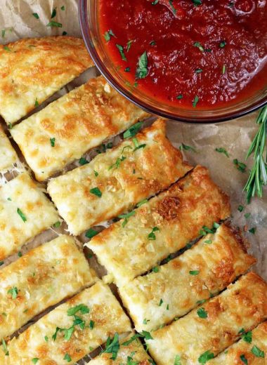 KETO CHEESY GARLIC BREADSTICKS