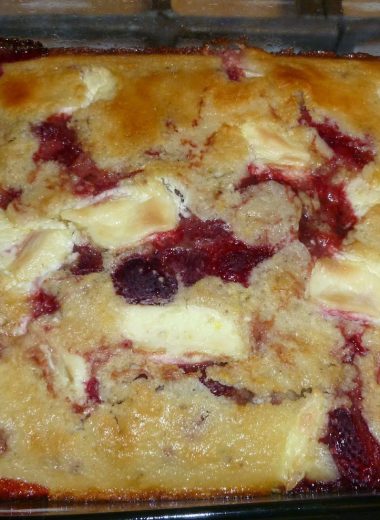 Strawberry and cream cheese cobbler