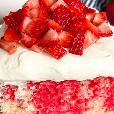Keto Strawberry Poke Cake
