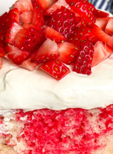 Keto Strawberry Poke Cake