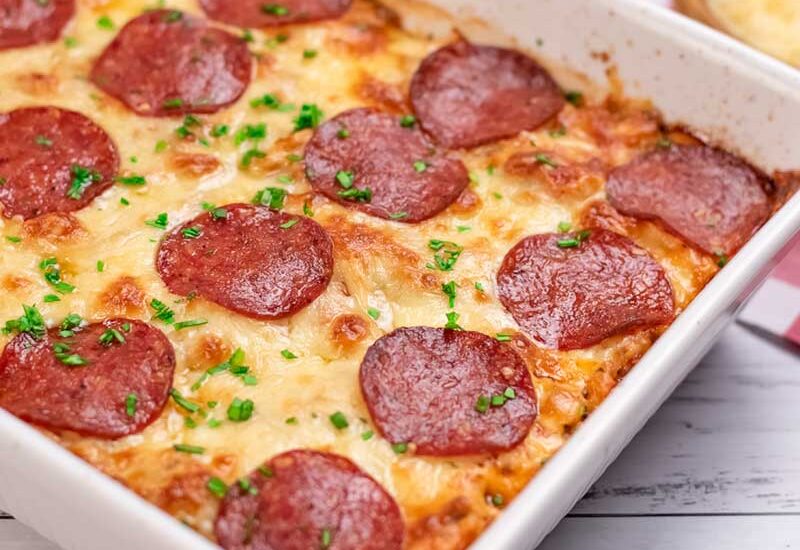 Pepperoni Pizza Casserole - Cooking Point