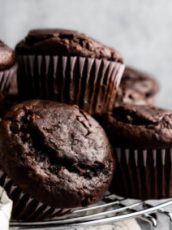Double Chocolate Sourdough Muffins