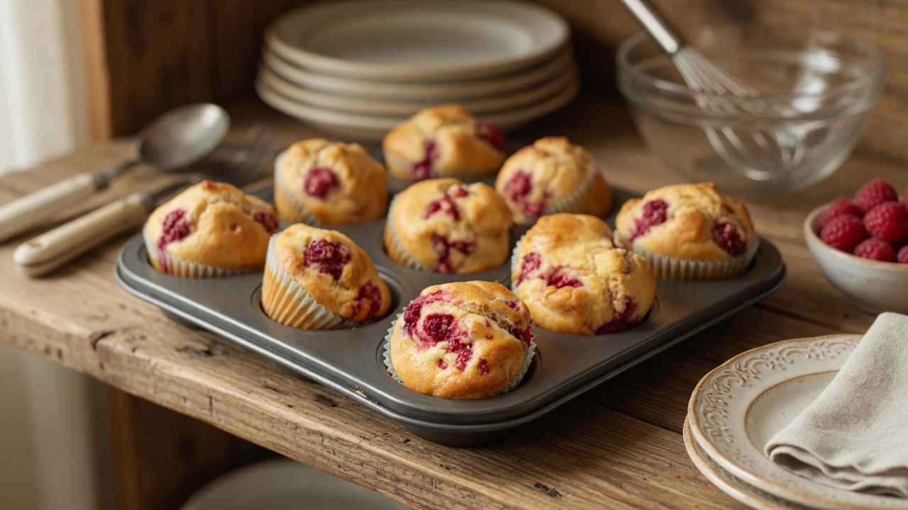 Lemon Raspberry Protein Muffins