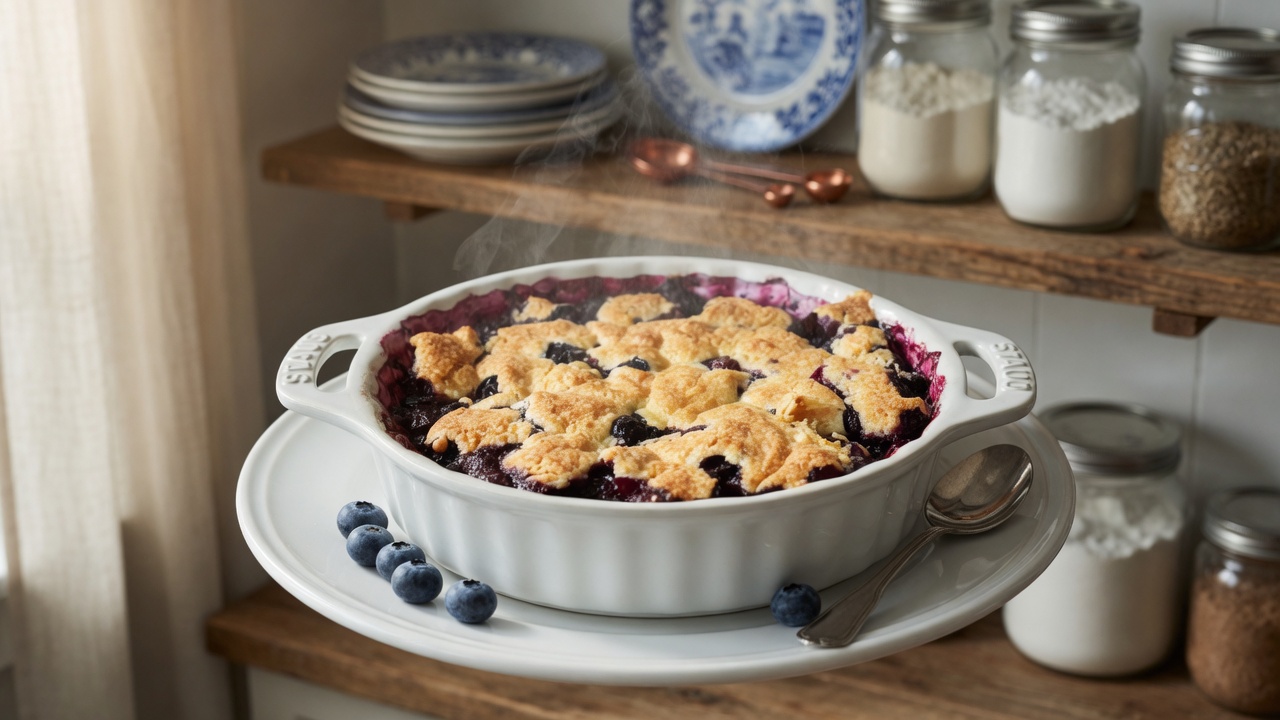 Sourdough Blueberry Cobbler