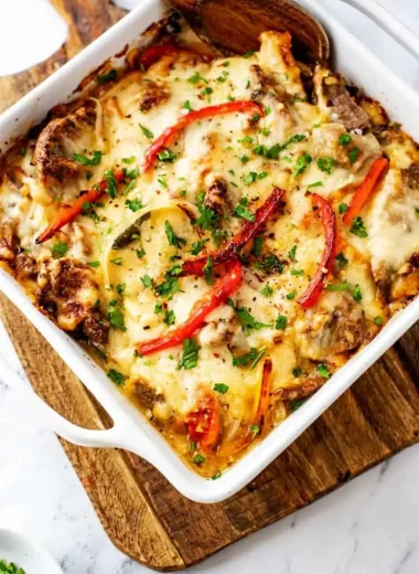 Low-Carb Philly Cheese Steak Casserole