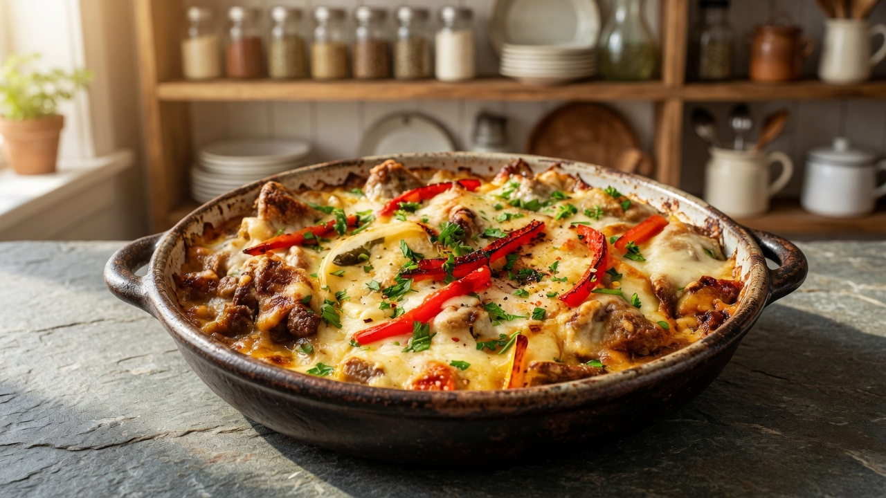 Low-Carb Philly Cheese Steak Casserole