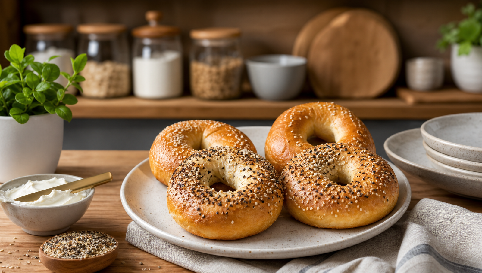 Perfect Einkorn Bagels with Yogurt or Kefir