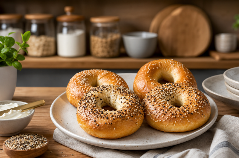 Perfect Einkorn Bagels with Yogurt or Kefir