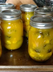 Homemade sweet mustard pickles