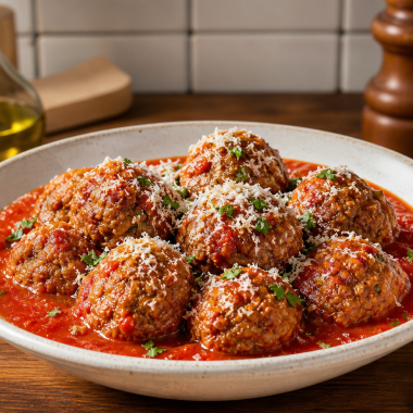Italian Meatball Spaghetti in Rich Tomato Sauce