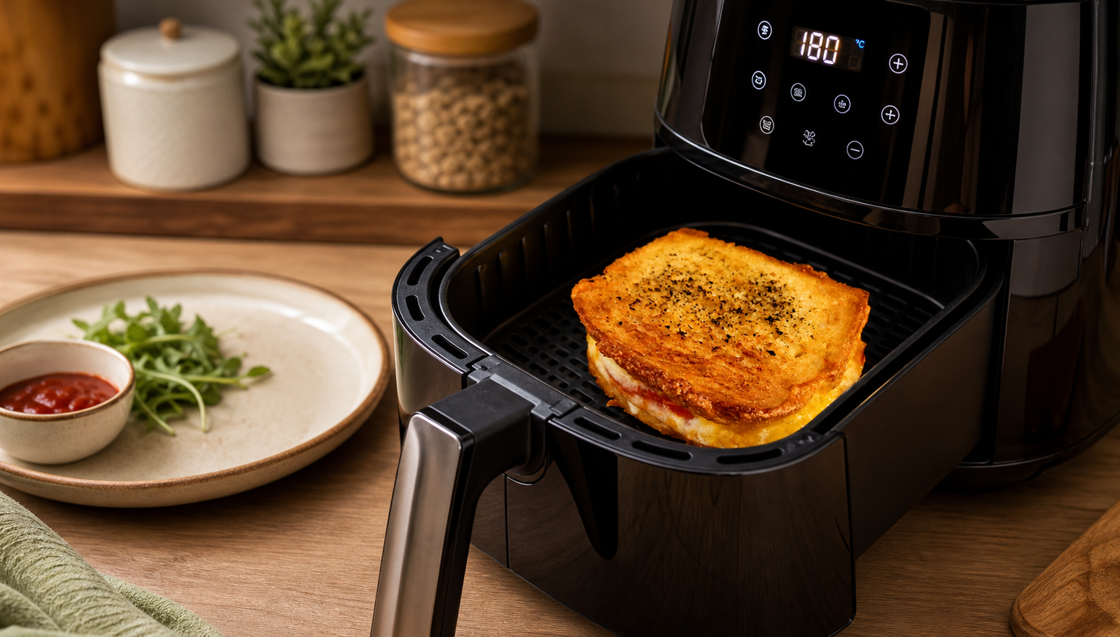 Air Fryer Grilled Ham and Cheese