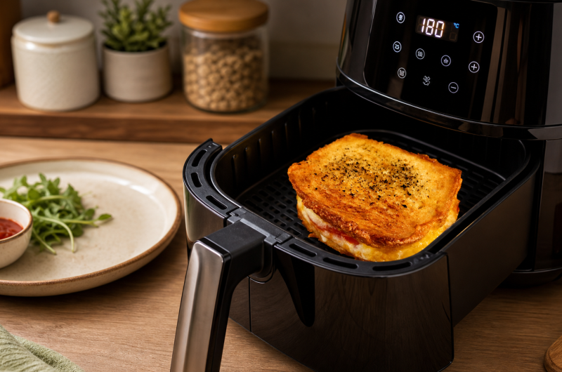 Air Fryer Grilled Ham and Cheese