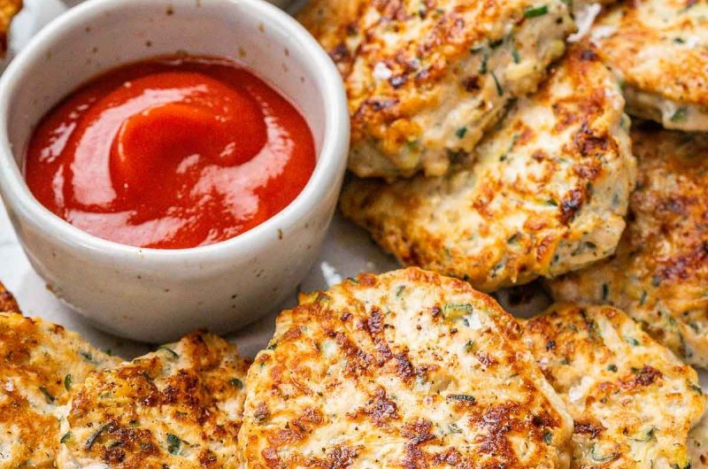 High Protein Chicken and Zucchini Fritters