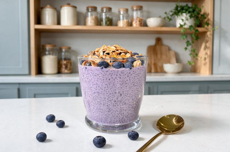 High-Protein Instant Blueberry Chia Pudding