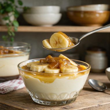 Homemade Banana Foster Pudding.