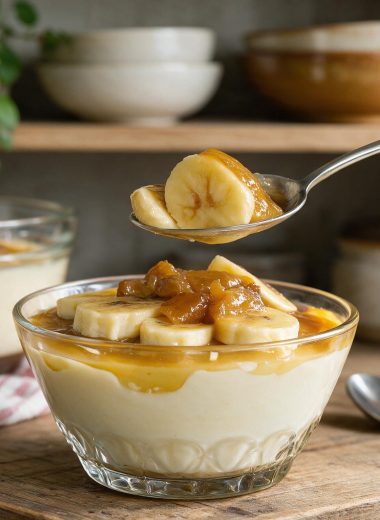 Homemade Banana Foster Pudding.