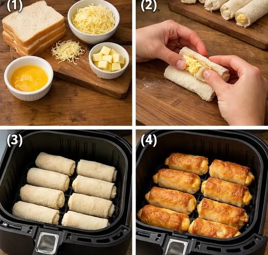 Crispy Air Fryer Cheese Bread Rolls