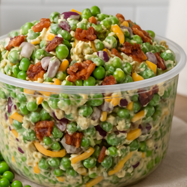 Creamy Bacon Pea Salad