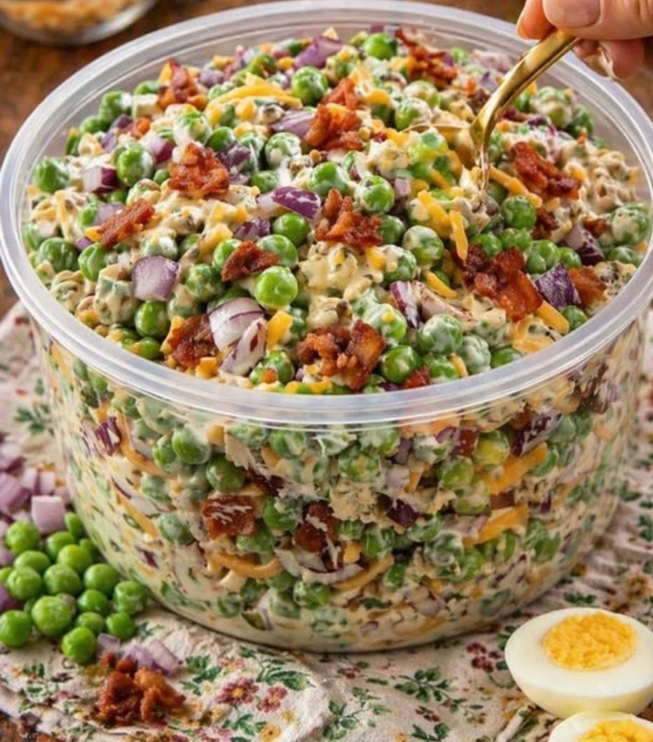 Creamy Bacon Pea Salad