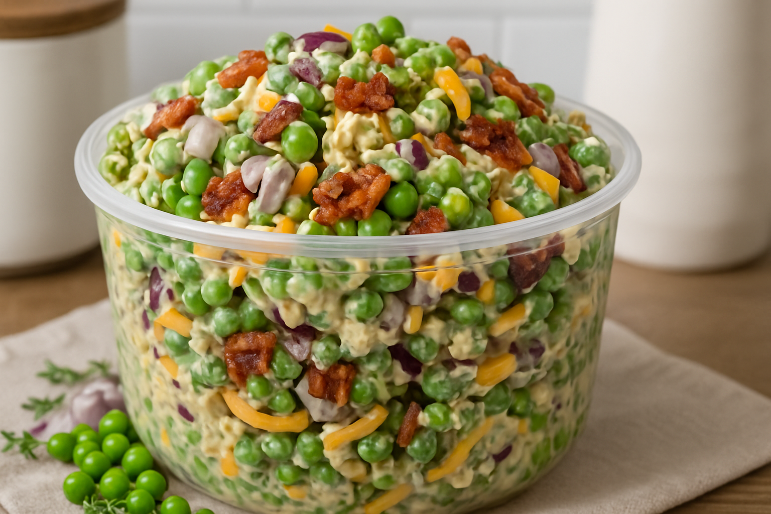 Creamy Bacon Pea Salad