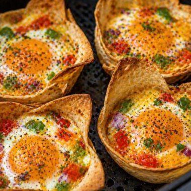 Crispy Air Fryer Tortilla Egg Cups