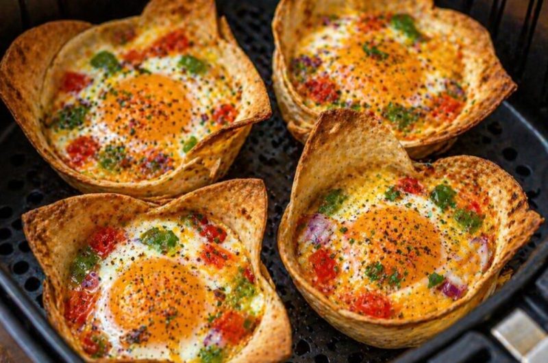 Crispy Air Fryer Tortilla Egg Cups