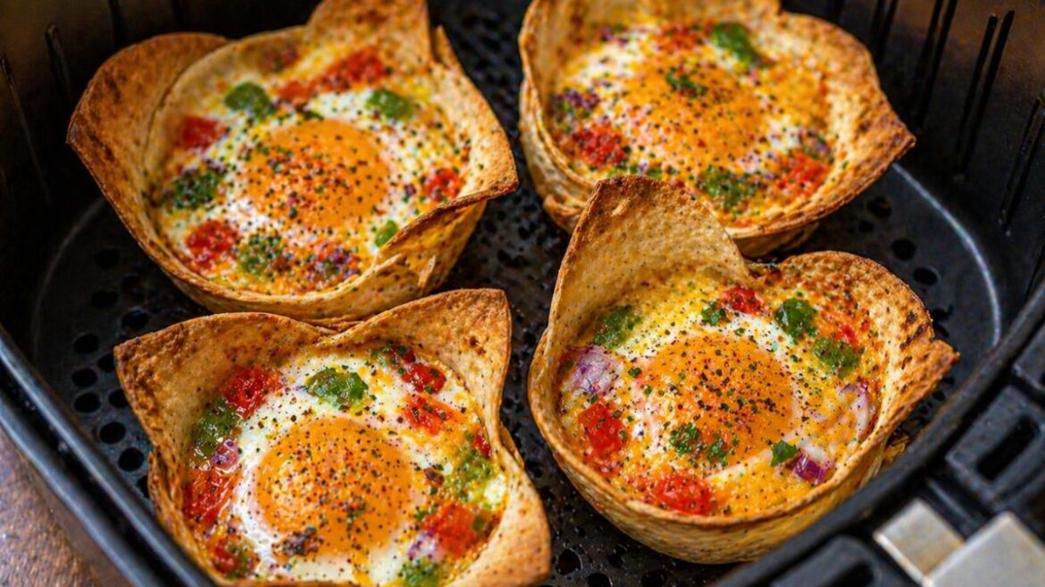 Crispy Air Fryer Tortilla Egg Cups