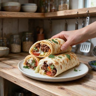 Crispy Ground Beef Tortilla Wraps