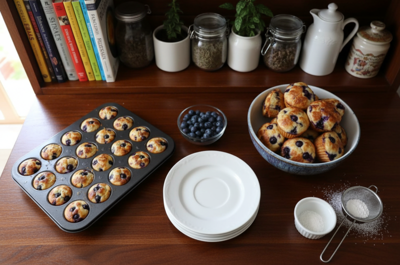 Fluffy Blueberry Cottage Cheese Pancake Bites