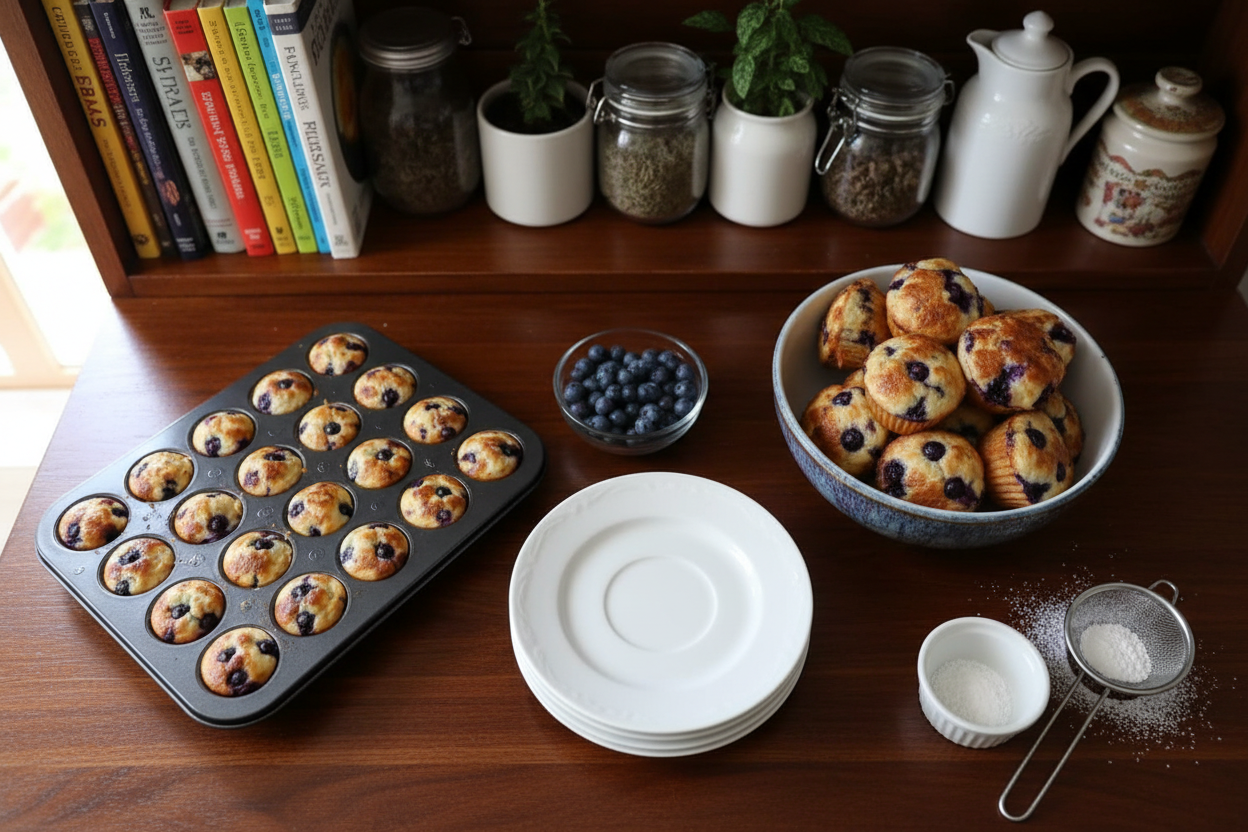 Fluffy Blueberry Cottage Cheese Pancake Bites