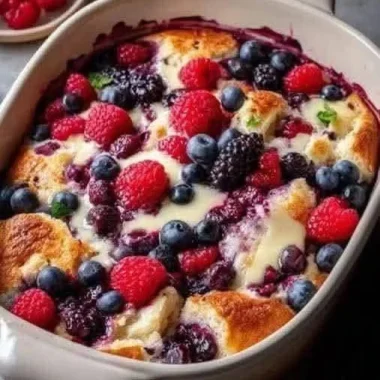 High Protein Triple Berry Breakfast Bake