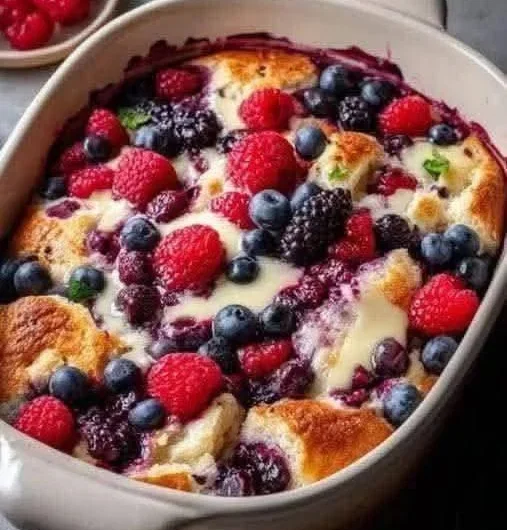 High Protein Triple Berry Breakfast Bake