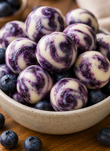 Frozen Blueberry Greek Yogurt Bites