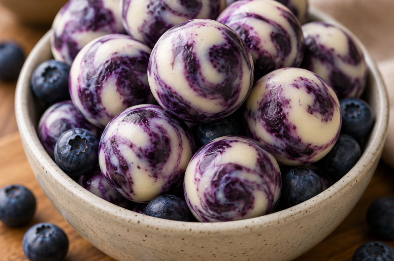 Frozen Blueberry Greek Yogurt Bites
