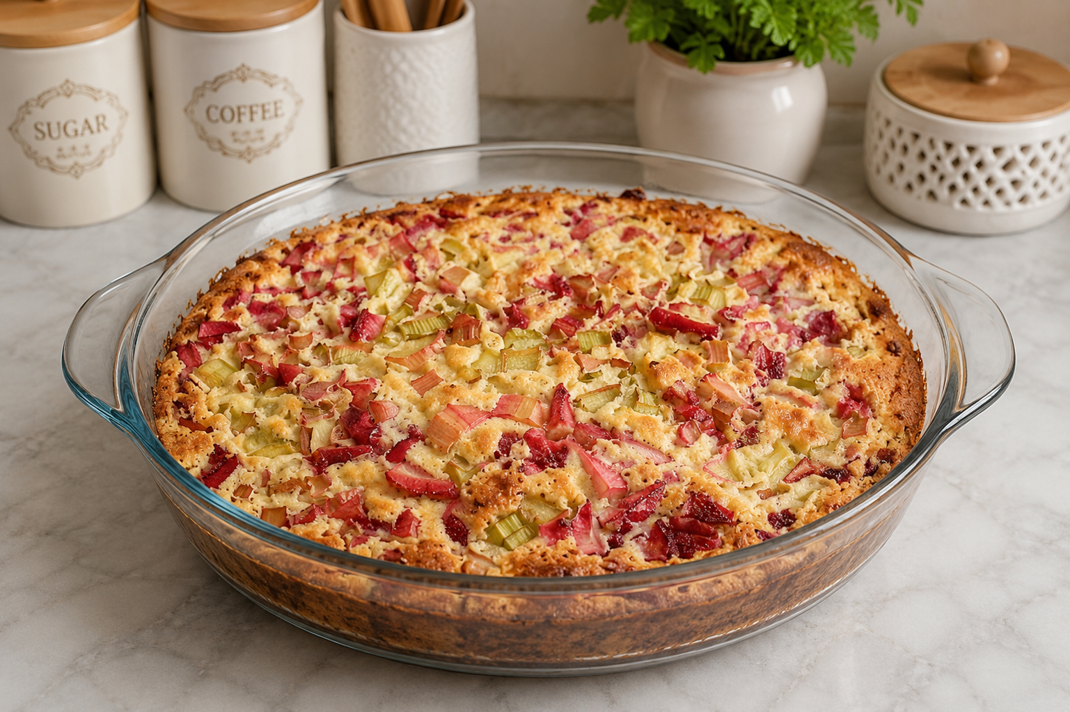 Old-Fashioned Rhubarb Custard Kuchen