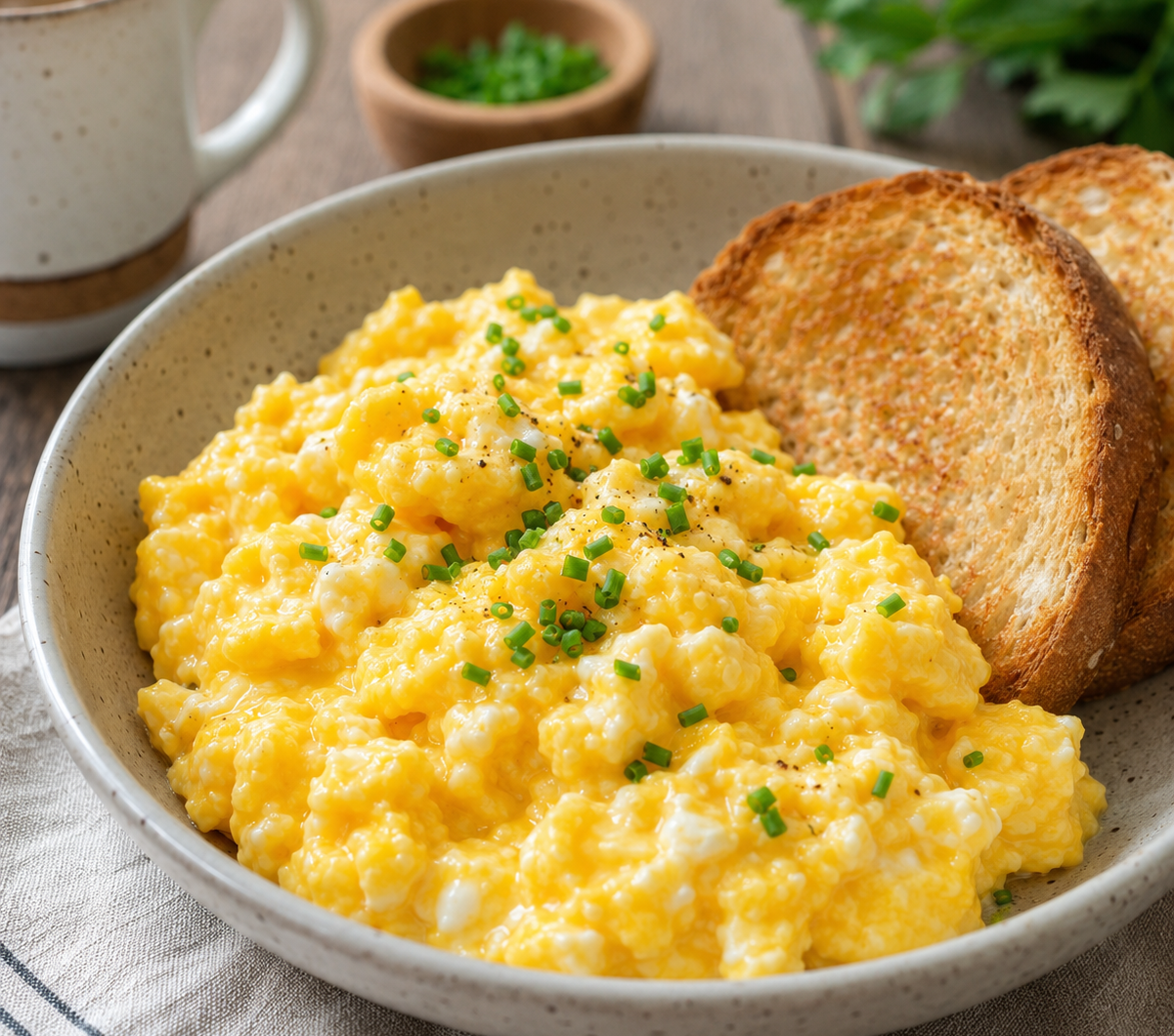 Creamy Healthy Soft Scrambled Eggs