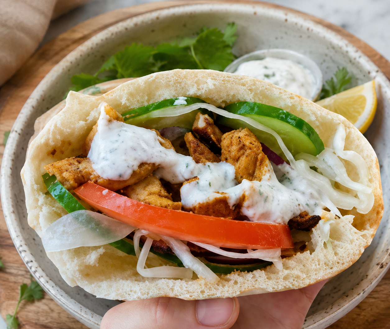 Homemade Overnight Sourdough Pita Bread