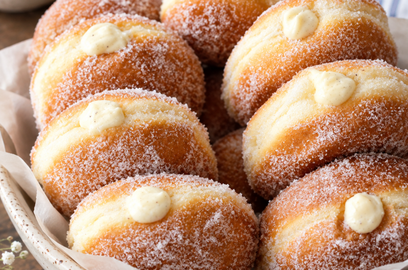 Sourdough Discard Custard-Filled Donuts