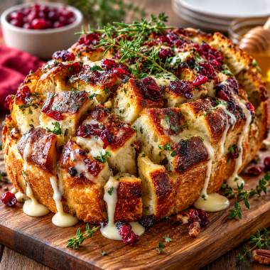 Cranberry Goat Cheese Sourdough Pull-Apart Bread